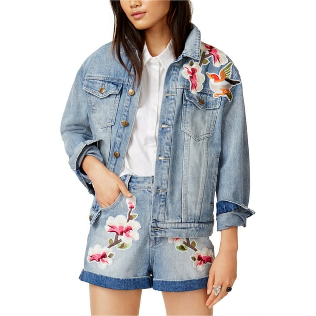 Chaqueta vaquera con parches Minkpink para mujer azul grande