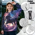 thumbnail image 6 of Uorisanigo Girls Half Zip Collar Sweatshirts Fall Trendy Galaxy Western Horse Long Sleeve Pullover Crop Tops Oversized Kids Quarter-Zip Pullover Jacket Drop Shoulder Jacket Outerwear, 6 of 7
