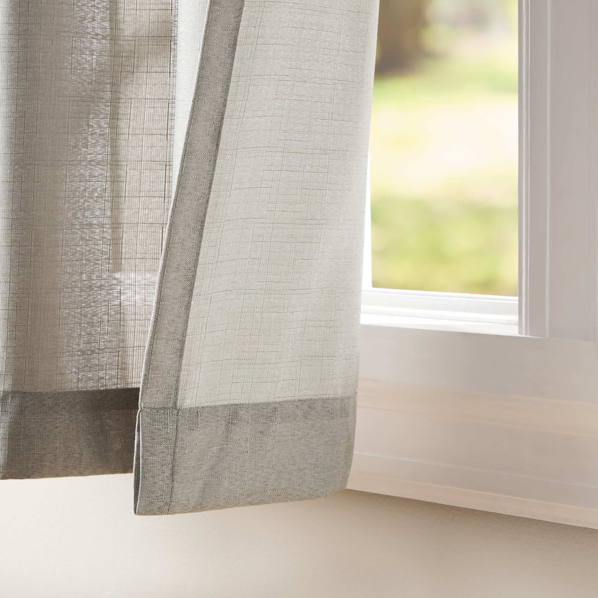 Exclusive Home Curtains Loha Linen Grommet Top Curtain Panel Pair, 54x96, Dove Grey