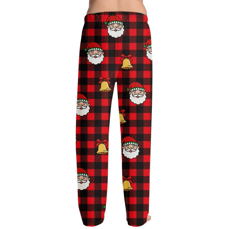 Kixjoy Christmas Plaid Pajama Pants Men Big and Tall Lightweight