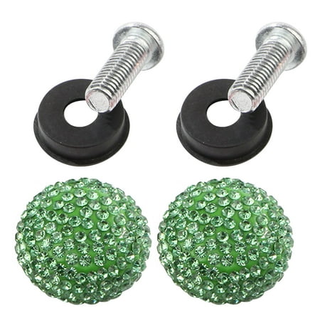 

zhuxiali Vehicle License Plate Nuts and Bolts Rhinestone Car Screw Special Fasteners Anti-theft Screws (Light Green)