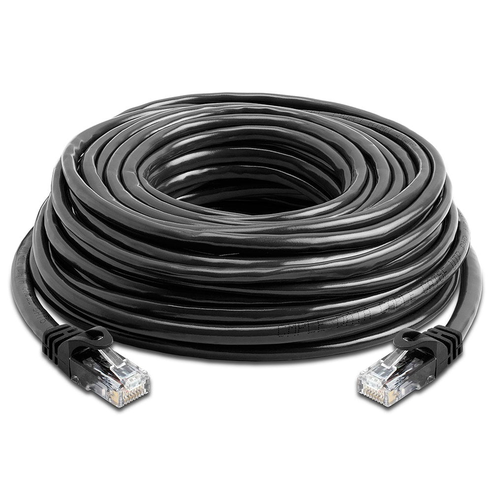 Cmple - Cat 6 Ethernet Cable 50 ft, Cat6 Patch Cables 10Gbps Network Lan Cord, 550MHz, RJ45 Connectors, Compatible with Gaming Computer, Laptop, Modem, Router, Gaming Console - Black