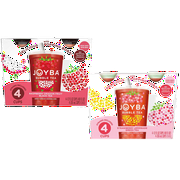 Joyba Bubble Tea Raspberry Dragonfruit & Strawberry Lemonade Tea with Popping Boba, Variety 8-Pack Carton