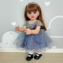 iCradle Lifelike Lovely Toddler Dolls Girl 22 Inch Realistic Beatiful Reborn Babies Soft Full Body with Wig Sheath Birthday Gift for Kids Age 3 