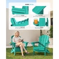 thumbnail image 5 of Folding Adirondack Chair, All-Weather HDPE Fire Pit Patio Chair, Aqua, 5 of 7