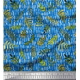 thumbnail image 1 of Soimoi Blue Cotton Cambric Fabric Seal Leaves Print Sewing Fabric Yard 58 Inch Wide, 1 of 3