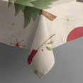 thumbnail image 3 of Beige Christmas Santa and Animal Pattern Rectangle Tablecloth 60"x84",Waterproof Polyester Rectangle Table Cloth, Wipeable Spillproof Polyester Tablecloth for Dining, Camping, Indoor and Outdoor, 3 of 5
