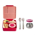 thumbnail image 2 of Lonchera Bento para Niños con Termo de 8 Oz, Recipiente Hermético para Comida, con 4 Compartimentos, Ideal para la Escuela y Viajes, Color Rosa., 2 of 5