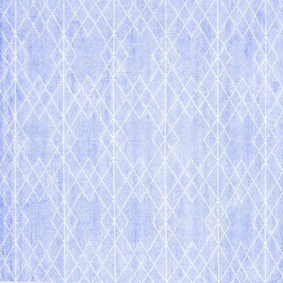 Ahgly Company Machine Washable Indoor Square Abstract Blue Contemporary Area Rugs, 5' Square