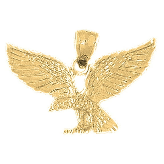 18K Yellow Gold Eagle Pendant - 22 mm