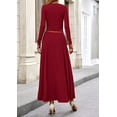 thumbnail image 3 of PRETTYGARDEN Women's Spring 2 Piece Outfits Dressy Casual Ribbed Knit Long Sleeve Crop Tops Maxi Flowy Skirts Matching Sets, 3 of 10