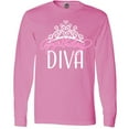 thumbnail image 3 of Inktastic Birthday Diva in Pink with Tiara Long Sleeve T-Shirt, 3 of 5