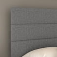 thumbnail image 4 of Skyline Decor Upholstered Linen Tri-Panel Channel Headboard Platform Bed Frame, Queen, Gray, 4 of 5