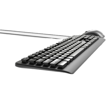 AZIO - KM535 Full-size Wired Membrane Keyboard and Mouse Bundle for PC with Antimicrobial - Black