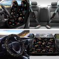thumbnail image 2 of Yuyamidu Colorful Sea Turtle Car Interior Accessories Full Set Car Seat Covers Steering Wheel Cover Hibiscus Seat Belt Cover Trash Bag Rearview Mirror Cover Coasters Lipstick Covers for Sedans SUVs, 2 of 7