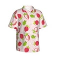 thumbnail image 2 of Fotbe Hand Drawn Strawberry Hawaiian Shirt for Men Unisex Summer Beach Casual Short Sleeve Cotton Linen Button Down Shirts-X-Large, 2 of 9