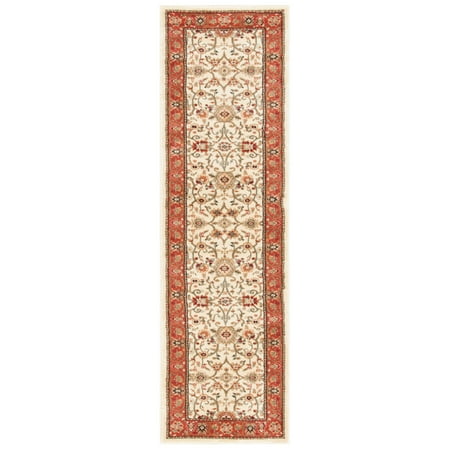 SAFAVIEH Lyndhurst LNH212R Ivory / Rust Rug The Lyndhurst Rug Collection features the exquisitely detailed designs and noble colors found in the finest Persian and European styled rugs. Constructed using a blend of soft  sturdy synthetic fibers and designed in traditional Persian florals  these rugs will add classic charm and character to any room. These dazzling and durable floor coverings are available in many styles  colors  shape and sizes  including hallway runners and foyer rugs. Rug has an approximate thickness of 0.43 inches. For over 100 years  SAFAVIEH has set the standard for finely crafted rugs and home furnishings. From coveted fresh and trendy designs to timeless heirloom-quality pieces  expressing your unique personal style has never been easier. Begin your rug  furniture  lighting  outdoor  and home decor search and discover over 100 000 SAFAVIEH products today.