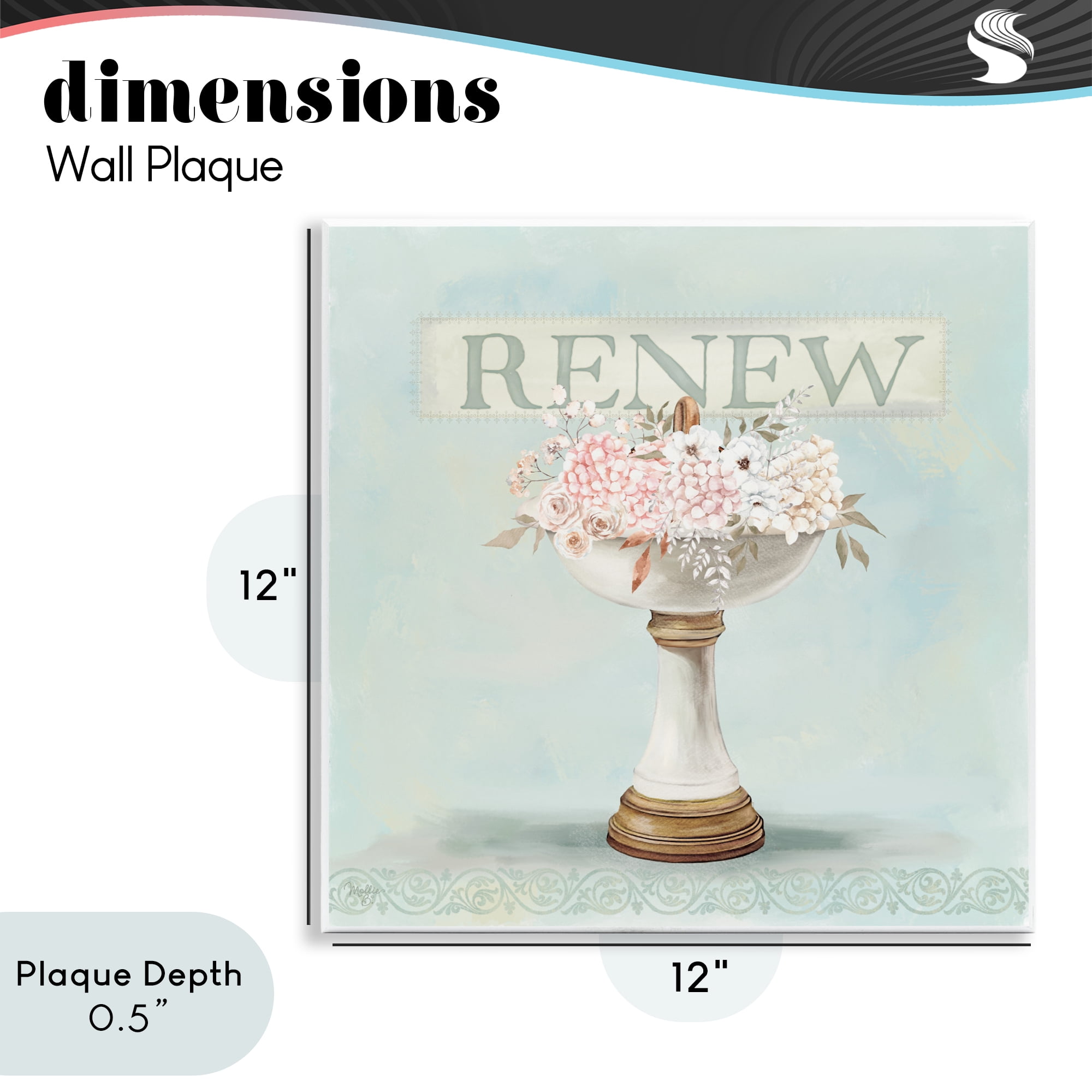 Stupell Industries Renew Floral Sink Wall Plaque Art, design by Mollie B.