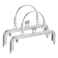 thumbnail image 1 of Unique Bargains Metal Purse Frames, 8.07' 2Pack Kiss Lock Clasp Frame for Coin Bag DIY, Silver, 1 of 6