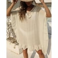 thumbnail image 3 of Beach Coverup Dress Crochet Hollow Out V Neck Swimwear Bikini Batwing Sleeve Swimsuit Cover Ups Bathing Suit Cover Up Alsol Lamesa, 3 of 6