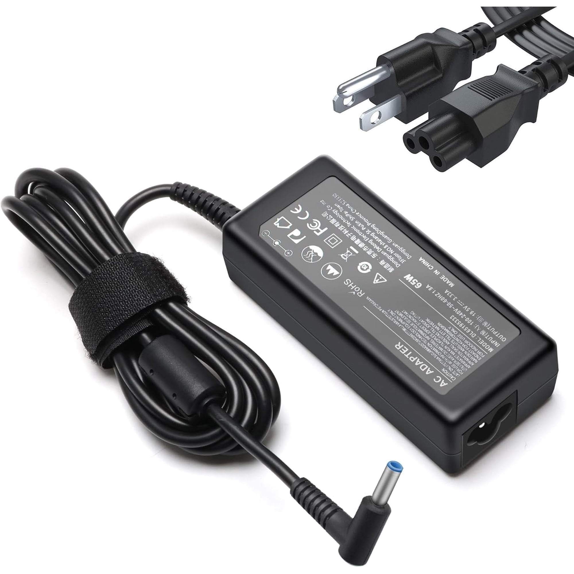 65W Laptop Charger for HP Envy 13, 15, 17 and Envy X360 15t, 15m, 17m with 4.5 x 3mm Blue Tip