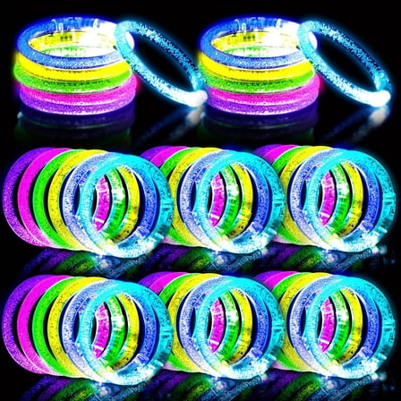 48PCS Colorful Glow Sticks Bulk, Glow In The Dark Bracelets Light Up Bracelets For Bachelorette Graduation Celebrations Discos Parties