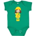 thumbnail image 3 of Inktastic Girl With Brown Hair, Yellow Raincoat, Frog Girls Baby Bodysuit, 3 of 5