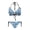 Blue Floral Pattern, variant on Monochrome Palm Tree Halter Triangle Bikini Set - Sexy Tie Side Two Piece Swimsuit with Hollow Out Design for Beach Vacation & Pool Party