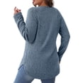 thumbnail image 4 of Gyexs Tunic Sweaters for Women Casual Long Sleeve Shirts Loose Fit Crewneck Pullover Tops Plus Size Fall Clothes Women's Fashion #01 Blue, Size S, 4 of 5