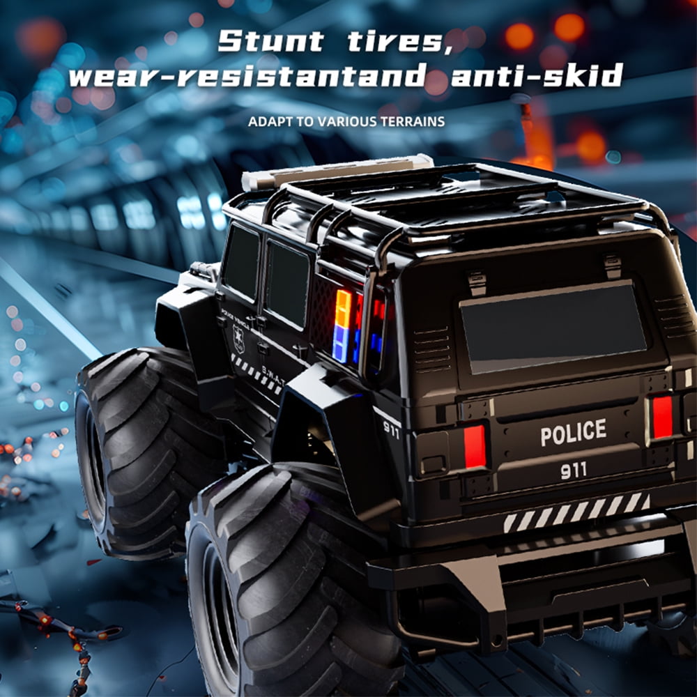 1:14 Waterproof Rc Police Cars Amphipious Remote Control Car SUV Truck Indoor Outdoor Toys with Police-Siren Lights for 8-12 Year Old Kids Boys Girls Gifts Presents