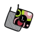 thumbnail image 2 of Carolines Treasures AM1002-LPTHD Letter L Monogram - Retro in Black Pair of Pot Holders 7.5HX7.5W multicolor, 2 of 3