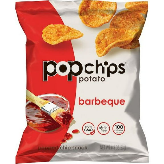 Popchips BBQ Popped Potato Chips, 0.8 Ounce -- 24 per Case.