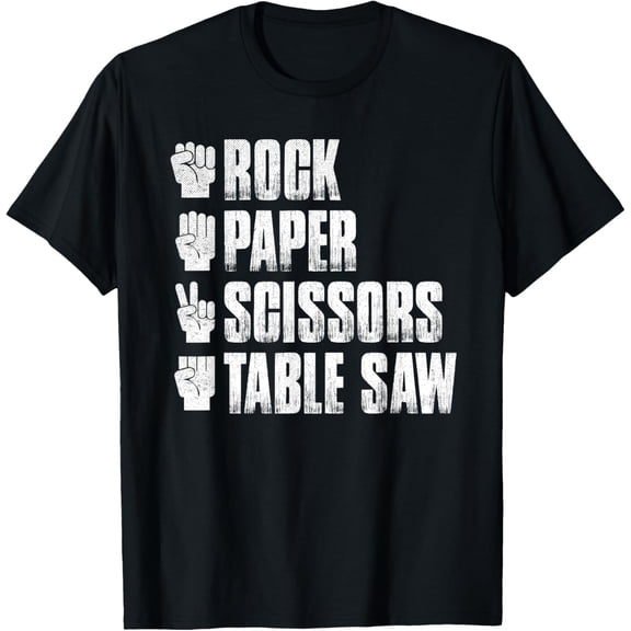 Premium model-Unisex-100% cotton-Rock Paper Scissors Table Saw Funny Halloween T-Shirt