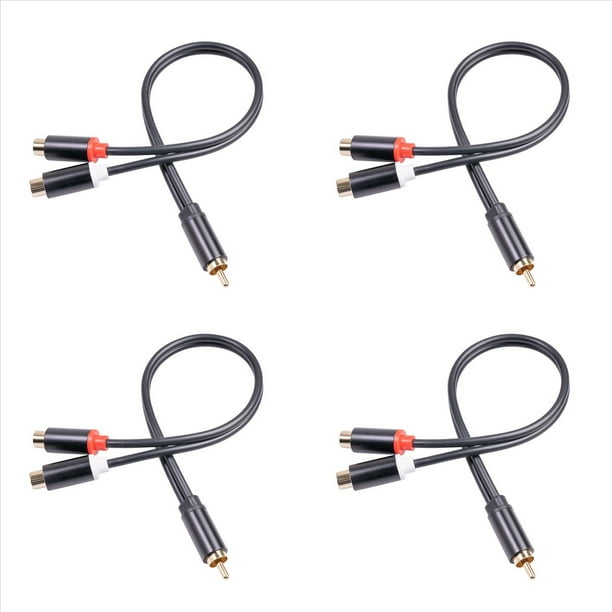 4X Cable Macho A Hembra Cable de Audio 2 Macho Divisor Cable Auxiliar para TV PC DVD Altavoz Amplificadores de Audio Subwoofer