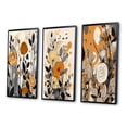 thumbnail image 3 of Designart "Terracotta Retro Wildflowers Illustration VI" Abstract Botanicals Framed Wall Art Set Of 3 - Brown Modern Frame Gallery Wall Set For Home Decor, 3 of 6