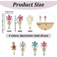 thumbnail image 2 of 24pcs 4 colors Alloy Rhinestones Cabochons Nail Art Decoration Accessories Light golden Magic Scepter Mixed color 15x7x4mm 6pcs/color, 2 of 6