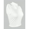 thumbnail image 3 of Women's Sleeveless Tank Top, High Neck Hollow Out Top Slim Fit Shoulder-Baring Tank Top, 3 of 4
