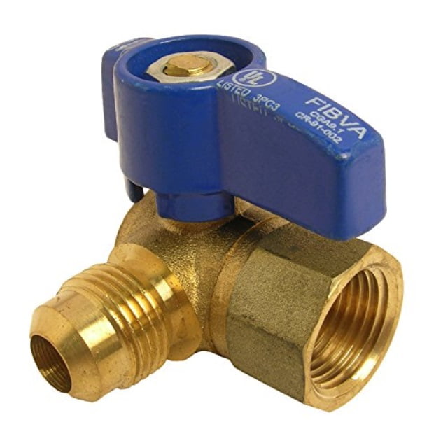 LASCO 101617 Angle Gas Ball Valve with 1/2Inch Flare and 1/2Inch Female Pipe Inlet, Brass