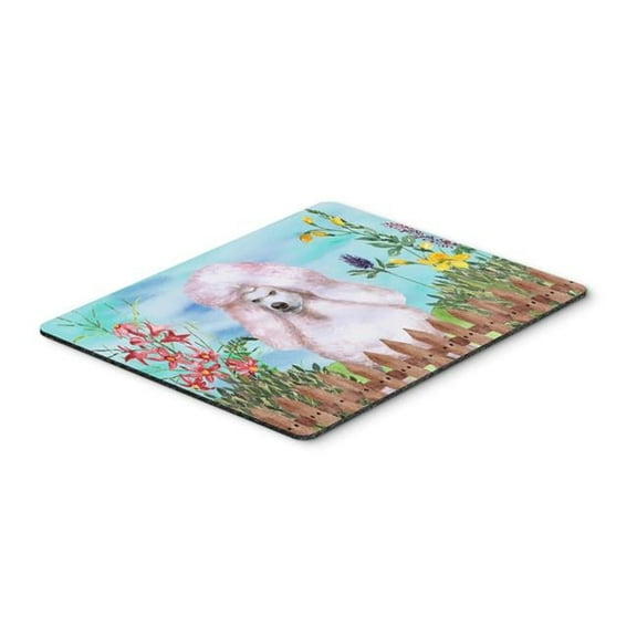 Carolines Treasures White Standard Poodle Spring Mouse Pad - Hot Pad or Trivet