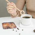 thumbnail image 6 of Kll Square Drink Coasters Set Of 4,Pu Leather Absorbent Coasters Set Decorative Coffee Cup Coasters Housewarming Gift For Home Decor-Hand Drawn Vintage Coffee, 6 of 9