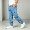 thumbnail image 6 of Boys Cargo Sweatpants Elastic Waist Relaxed Fit Soft Casual Kids Joggers Active Pants Light Blue 8 Years, 6 of 8