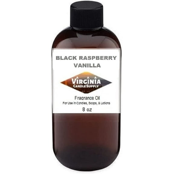 Black Raspberry Vanilla Fragrance Oil 8 oz Bottle for Candle Making, Soap Making, Tart Making, Room Sprays, Lotions, Car Fresheners, Slime, Bath Bombs, Warmers
