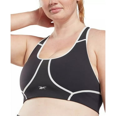 Reebok BLACK Plus Size Lux Racer Medium-Impact Sports Bra, US 3X
