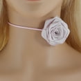 thumbnail image 2 of Unique Bargains 1 Pc Adjustable Choker Necklace Fashion Rose Delicate Floral Wristband for Women Purple Light Pink, 2 of 6
