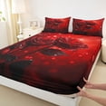 thumbnail image 3 of Castle Fairy Teens Red Rose Bed Sheets,Romantic Flower King Sheets, 3 of 7
