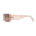 thumbnail image 3 of Square Futurist Shield Narrow Rectangle Flat Top Plastic Sunglasses Beige - Brown, 3 of 4