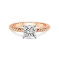 thumbnail image 3 of 1 Carat IGI Certified Princess Shape Lab Grown Diamond Engagement Ring | 14K Rose Gold |Sansa Solitaire Diamond Ring | FG-VS1-VS2 Quality Friendly Diamonds, 3 of 4