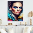 thumbnail image 2 of Designart Colorful Sensual Woman In Fur Coat VI Canvas Wall Art, 2 of 5