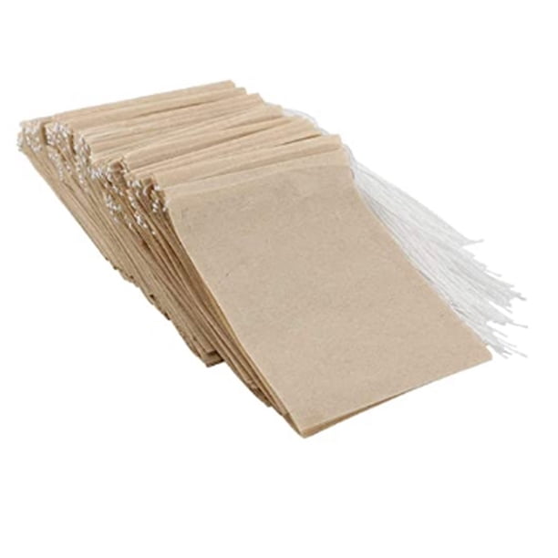 Bolsas de Filtro de Té Desechables de 600 Piezas, Bolsas de Té con Sello de CordóN de Material Natural VacíAs para Té de Hojas Sueltas (5X7Cm)