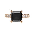 thumbnail image 3 of 3.90 CTW 14K Rose Gold Black Diamond Ring with Diamonds Princess Cut Solitaire With Accents Designer, 3 of 5